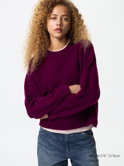 Soufflé Yarn Crew Neck Jumper | UNIQLO (UK)