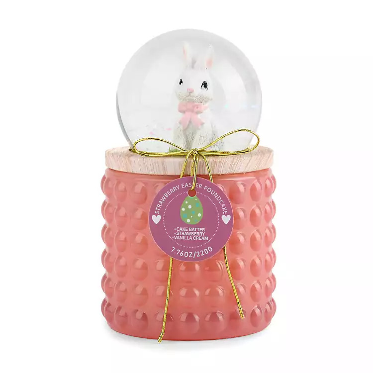 Pink Strawberry Poundcake 1-Wick Globe Jar Candle | Kirklands