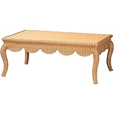 Bali & pari Deborah Natural Rattan Coffee Table - Handwoven Wicker Accent Table with Cabriole Leg... | Amazon (US)