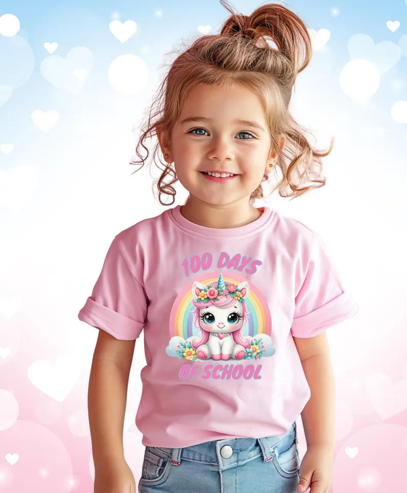 100 Days of School Unicorn Rainbow Toddler/youth T Shirt - Etsy | Etsy (US)