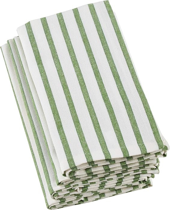 Amazon.com: Saro Lifestyle Striped Design Cotton Table Napkin (Set of 4), 20", Lime: Home & Kitch... | Amazon (US)
