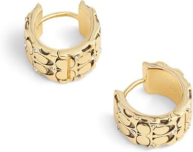 COACH Quilted C Huggie Earrings | Amazon (US)
