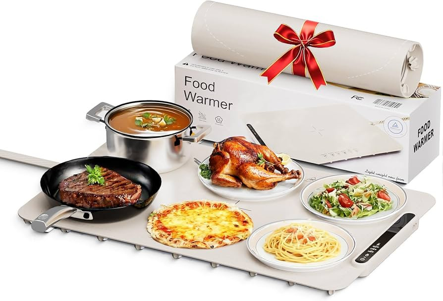 COWSAR Food Warming Mat-Max Temp 212℉,Fast Heating Silicone Electric Warming Tray,with Timer an... | Amazon (US)