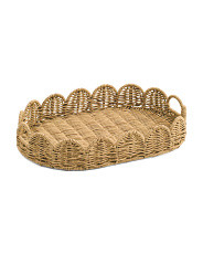17in Oval Scalloped Edge Tray | Marshalls
