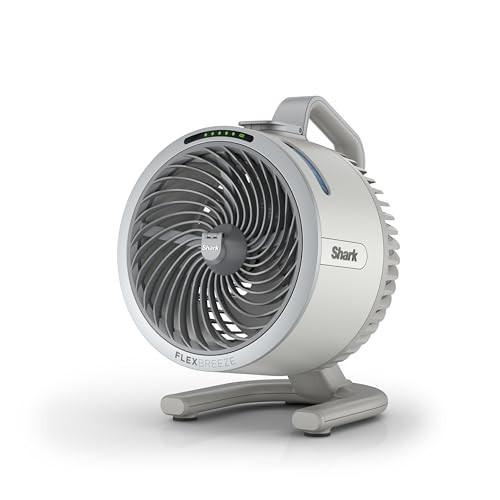 Shark FlexBreeze HydroGo Fan—Ultra-powerful portable fan with indoor + outdoor mist, Up to 70 feet of reach, corded & cordless, up to 12-hr. battery, 5 speeds, evaporative misting, Dove, FA052DV | Amazon (US)