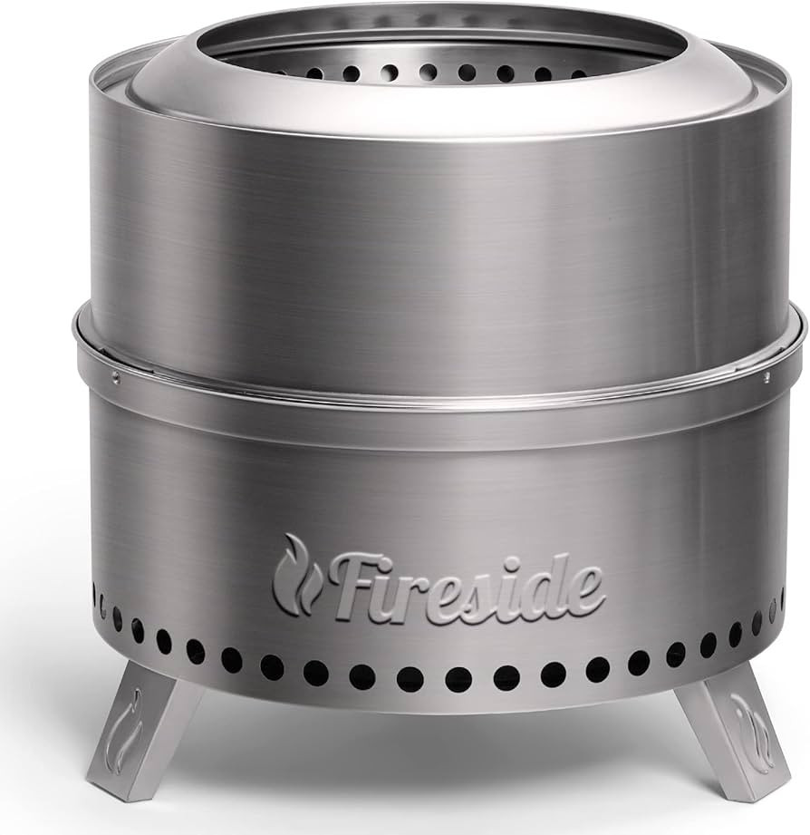 TURBRO 19 Inch Smokeless Fire Pit for Outdoor Wood Burning, Portable 304 Stainless Steel Camping ... | Amazon (US)