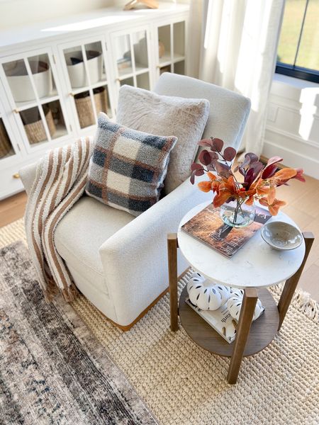 So in love with this side table from @walmart ! The solid surface marble veining top is so good and the wood color is such a pretty tone!
A few other Walmart goodies— the stripped texture blanket, pillows(plaid on sale!) & the most pretty ceramic pumpkins that can hold a candle (I use a battery operated ones) 

#walmarthome #homedecor #walmartpartner #walmartfinds #pillows #sidetable #marbletable


#LTKfindsunder50 #LTKhome #LTKHoliday #LTKfindsunder100 #LTKSeasonal #LTKsalealert