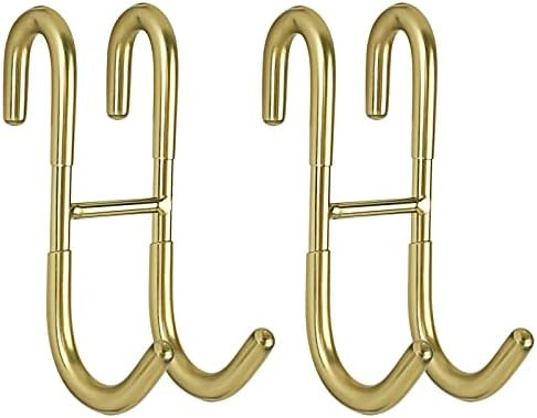 Simtive Squeegee Hooks for Towel Bathroom Frameless Glass Shower Door (2-Pack), Gold | Amazon (US)
