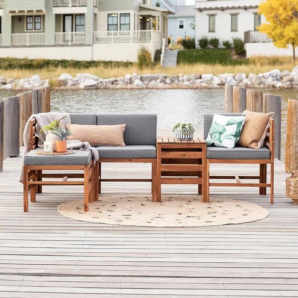 5-piece Outdoor Modular Sectional Sofa Set by Havenside Home - Brown / Grey | Bed Bath & Beyond