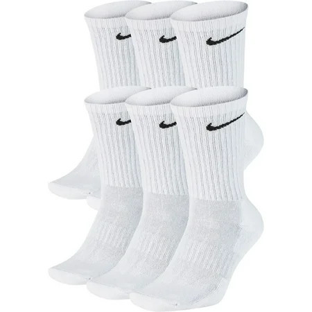 Nike Unisex Everyday Sweat-Wicking Athletic Socks, White (6 Pack) | Walmart (US)