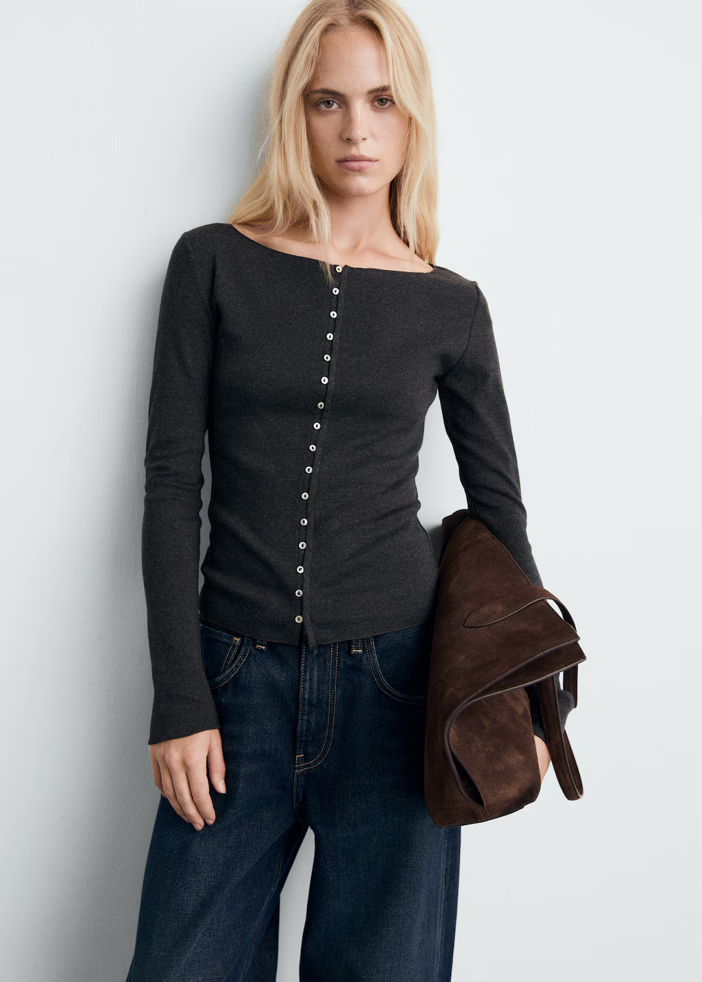 Boat neck cardigan with buttons - Women | MANGO USA | Mango (US/MX/AU)