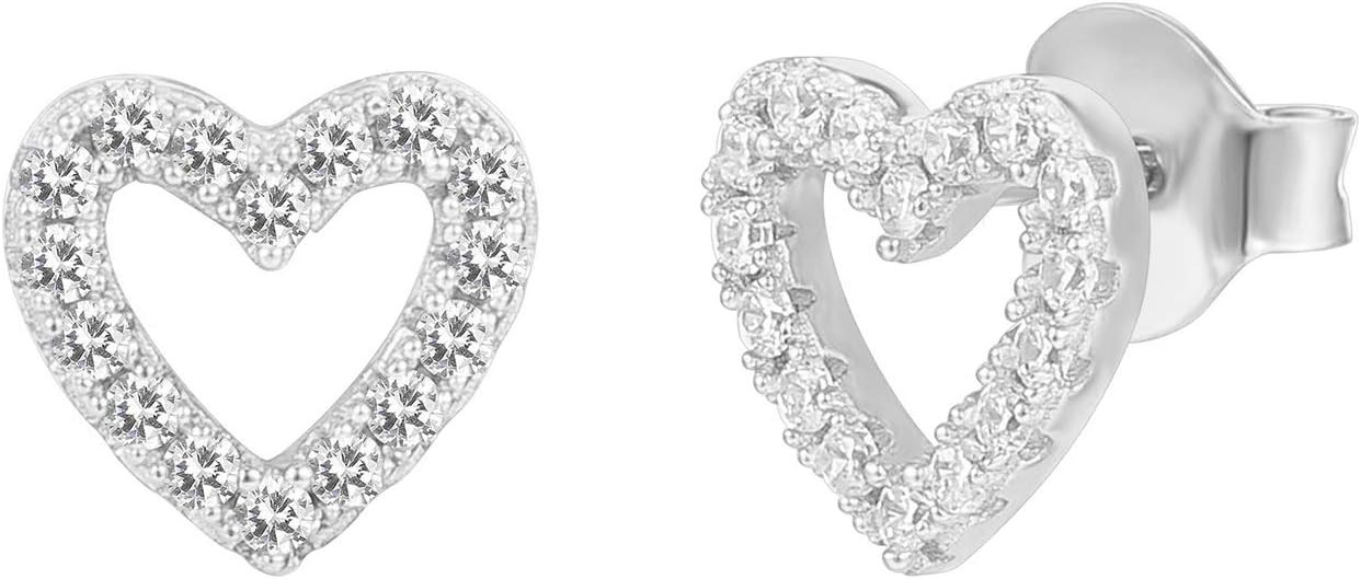 PAVOI - Aretes delicados para mujer de plata de ley y chapados en oro de 14 quilates con diseños... | Amazon (US)