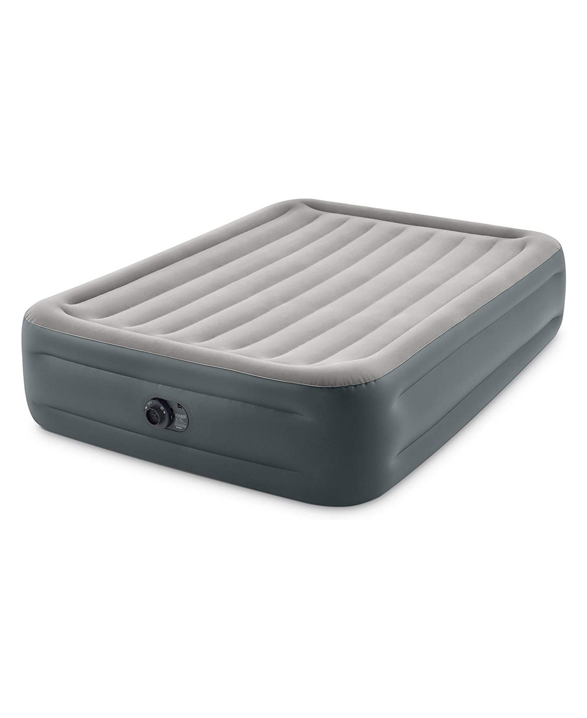 Intex Dura Beam Essential Rest Blow Up Queen Mattress Air Bed with Built In Pump - Grey | Macy's