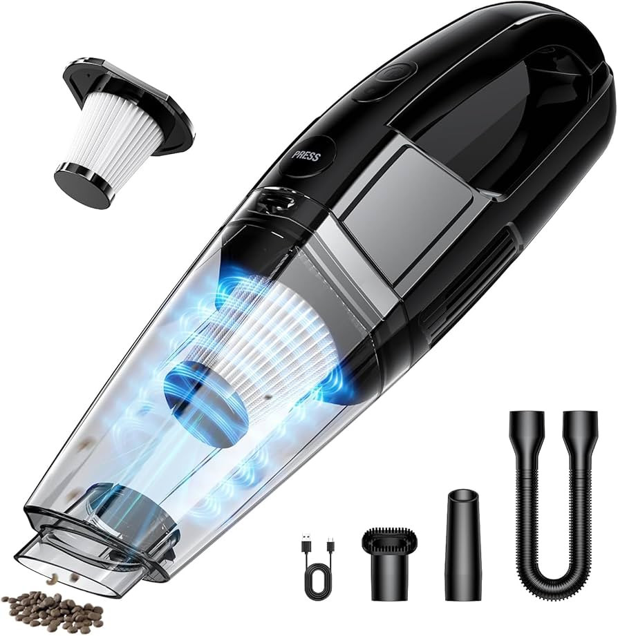 Handheld Vacuum Cordless 7000Pa Suction | Car Vacuum Portable with 650mL Dustbin | 1.43lbs Ultra-... | Amazon (US)