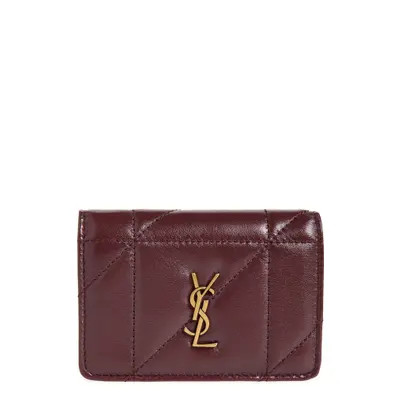 Saint Laurent Jamie Carré Rive Gauche Matelassé Leather Bifold Card Case in Noir at Nordstrom | Nordstrom