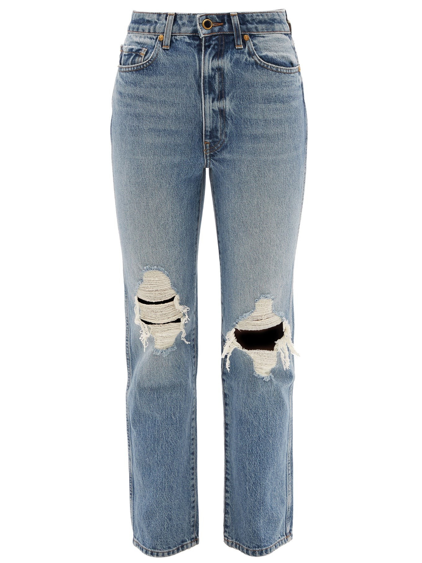 Abigail distressed cropped straight-leg jeans | Khaite | Matches (US)