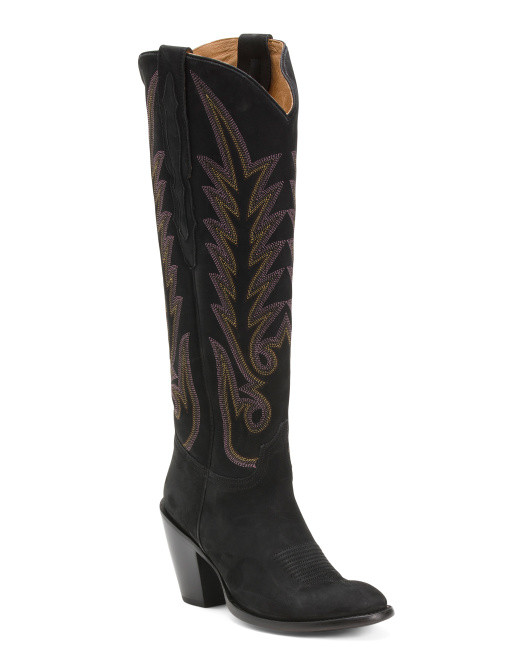 Made In Mexico Leather Jasmine Heeled Western Boots | TJ Maxx