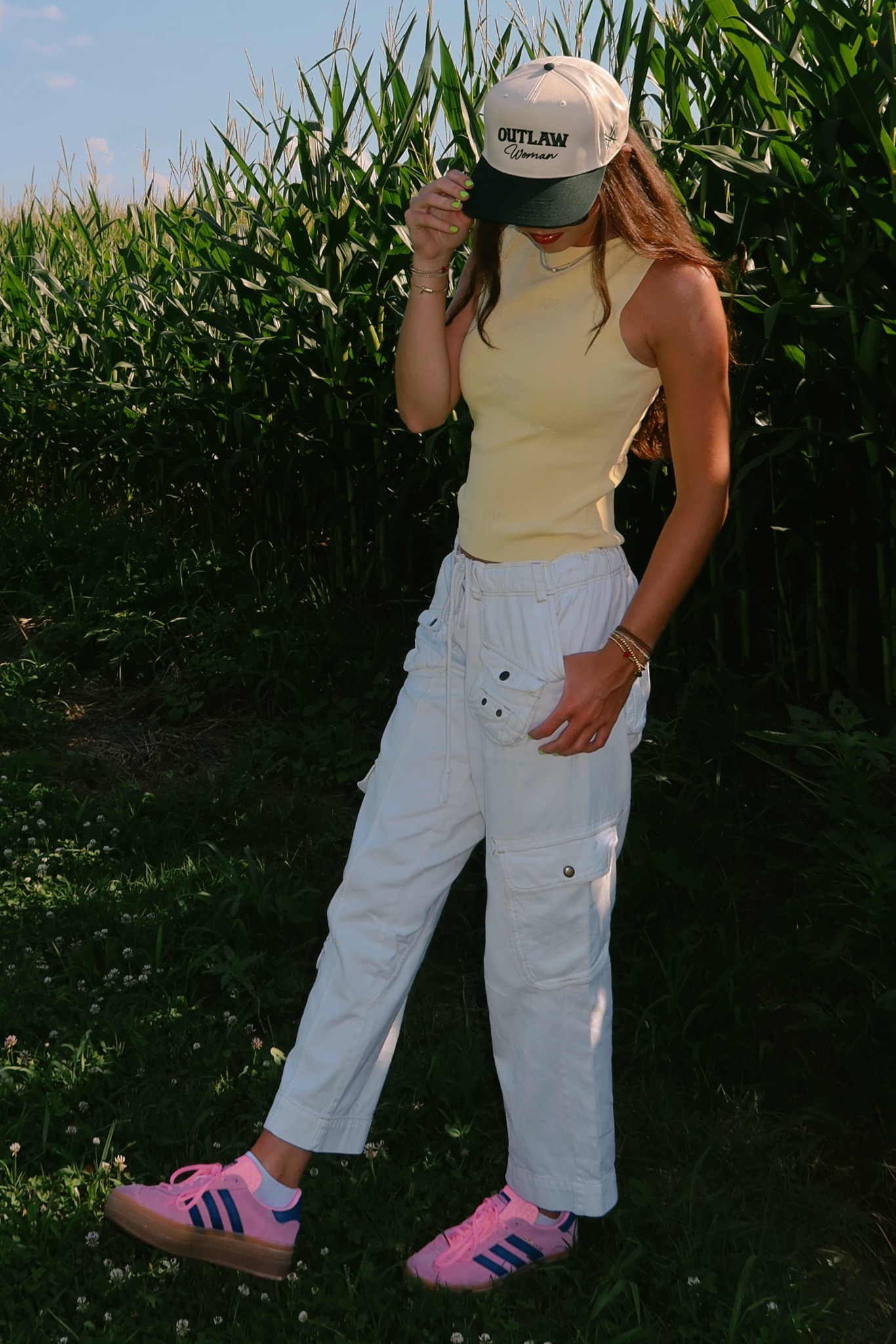 XS-S in top
Small pants 
Shoes TTS 
Hat is from TikTok shop!!! 

#LTKStyleTip #LTKSeasonal #LTKU