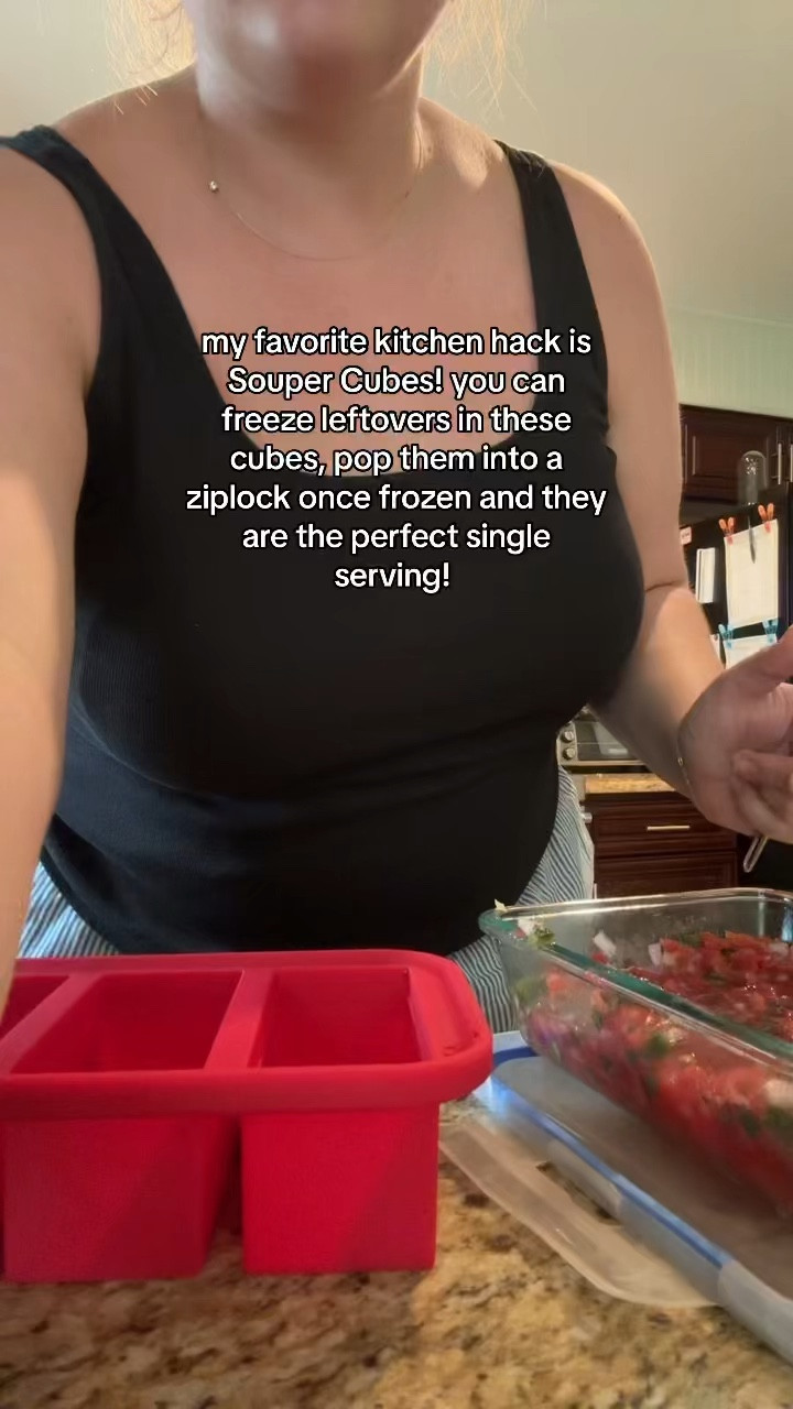 My favorite kitchen hack is Souper Cubes! You can freeze leftovers in these cubes, pop them into a ziplock once frozen and they are the perfect serving size!

#LTKPlusSize #LTKFamily