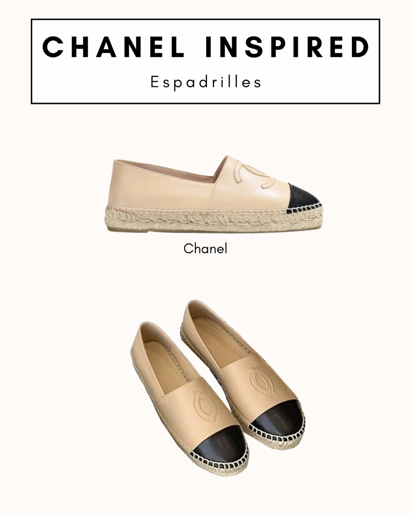 Chanel inspired espadrilles
.
.
.
Chanel, espadrilles, DH gate, summer shoes, beach shoes, vacation shoes

#LTKunder100 #LTKstyletip #LTKshoecrush