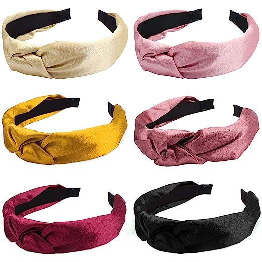 CAVETEE 6 Pack Knotted Headbands for Women Adult Headbands for Women Twisted Headbands for Women ... | Amazon (US)