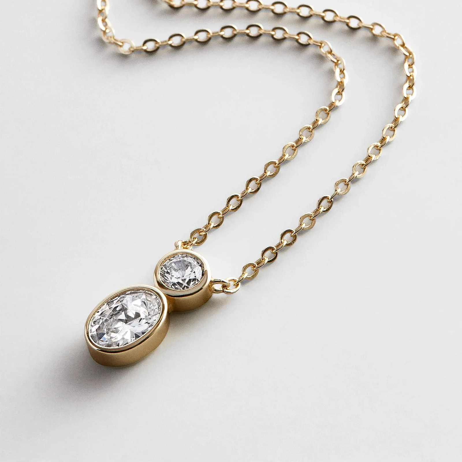 Marysol 14K Gold Necklace - Gold/Pavé | BaubleBar