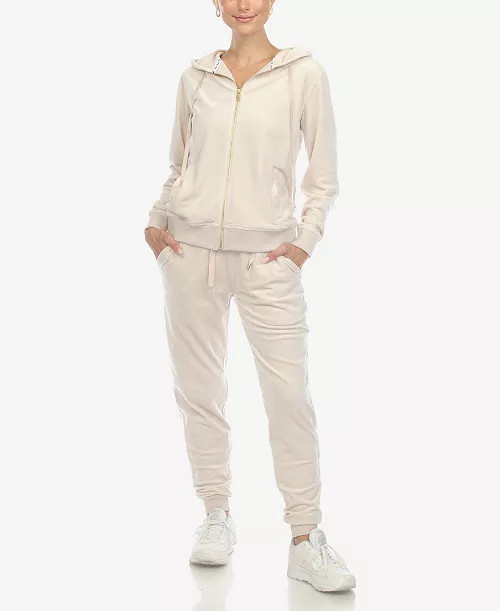 White Mark Women's Velour Tracksuit Loungewear 2pc Set - Macy's | Macy's