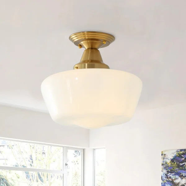 Horst 1 - Light 11.81'' Glass Shade Semi-Flush Mount Light Fixture | Wayfair North America
