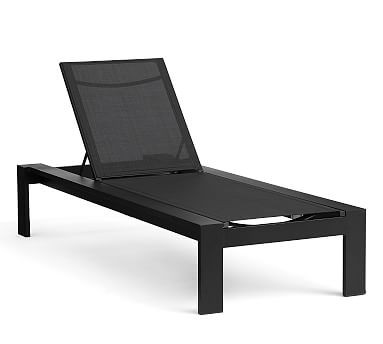 Malibu Metal Stackable Chaise Lounge, Set of 2, Black | Pottery Barn (US)