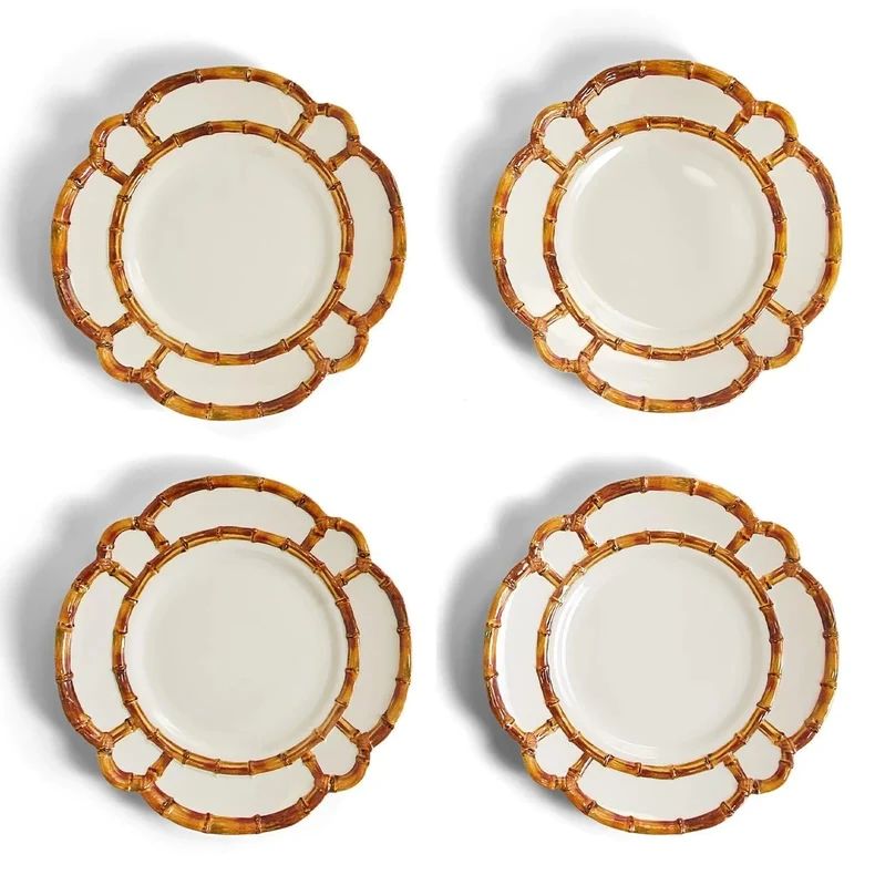 Bamboo Melamine Plates (Set of 4) - Two Size Options | Sea Marie Designs