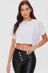 Raglan-Sleeve Cropped Tee | Forever 21 | Forever 21 (US)