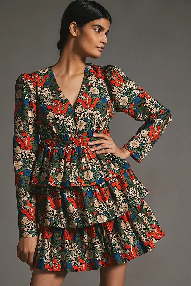 Hope for Flowers by Tracy Reese Tiered V-Neck Mini Dress | Anthropologie (US)