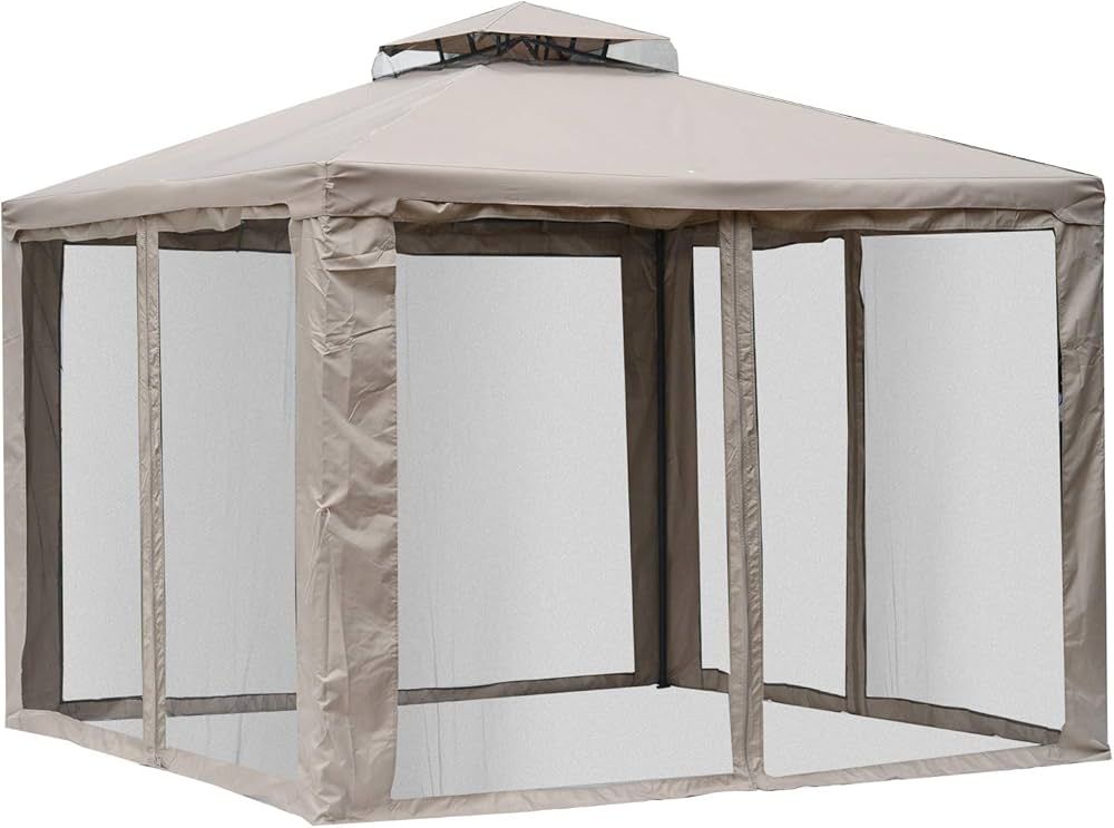 Outsunny 10' x 10' Patio Gazebo Outdoor Pavilion 2 Tire Roof Canopy Shelter Garden Event Party Te... | Amazon (CA)