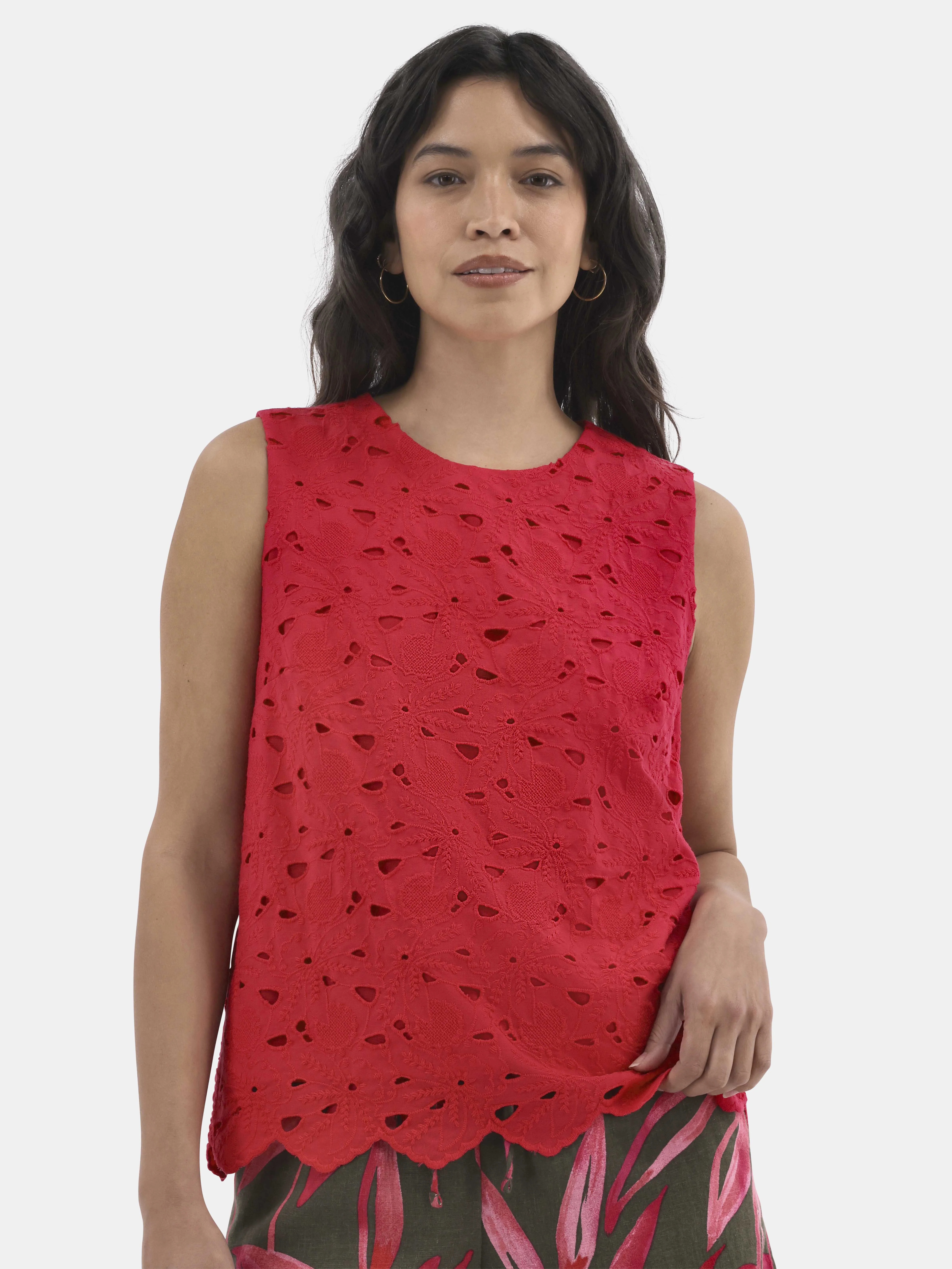 Time and Tru Women's Eyelet Embroidery Top, Sizes XS-XXXL | Walmart (US)