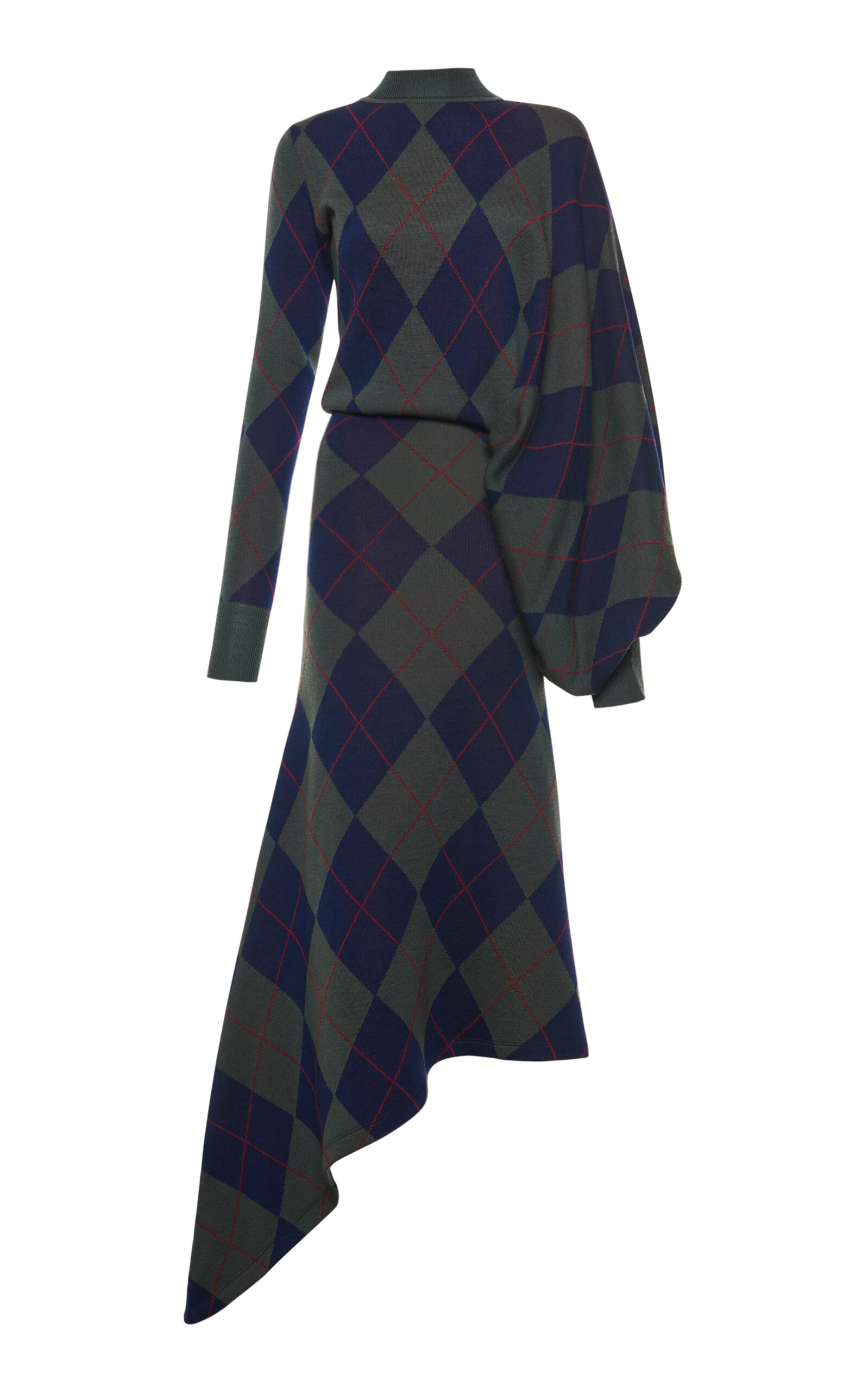 Argyle-Knit Wool Midi Dress | Moda Operandi (Global)