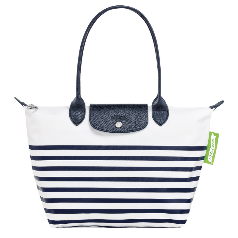 Le Pliage Collection M Tote bag Navy/White - Canvas (L2605HDF165) | Longchamp US | Longchamp