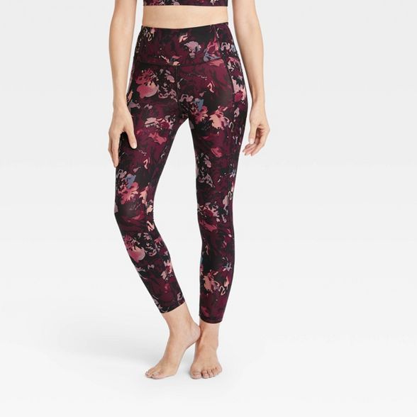 Women&#39;s Contour Power Waist Floral Print High-Rise Leggings 26&#34; - All in Motion&#8482; As... | Target