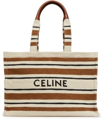 Large cabas Thais in striped textile with celine jacquard - CELINE | 24S US