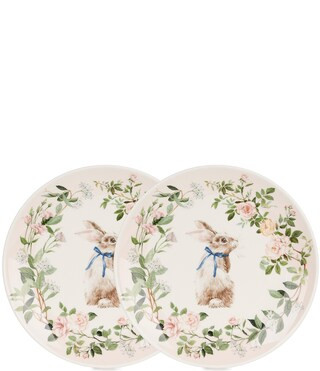 Southern Living Pink English Garden Bunny Accent Plates, Set of 2 | Dillard's | Dillard's