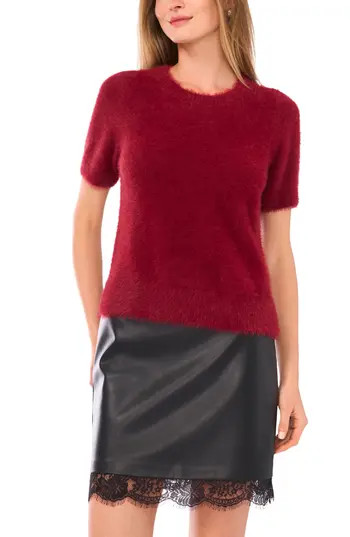 Vince Camuto Short Sleeve Sweater in Crimson at Nordstrom Rack, Size Medium P | Nordstrom Rack