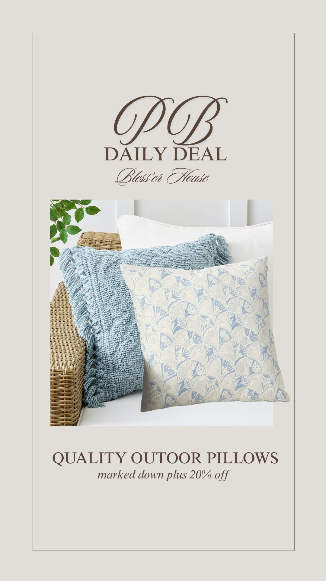 Best time to buy outdoor pillows! 



clearance, sale, outdoor pillow, blue and white, grand millenial, sale 

 #LTKSaleAlert