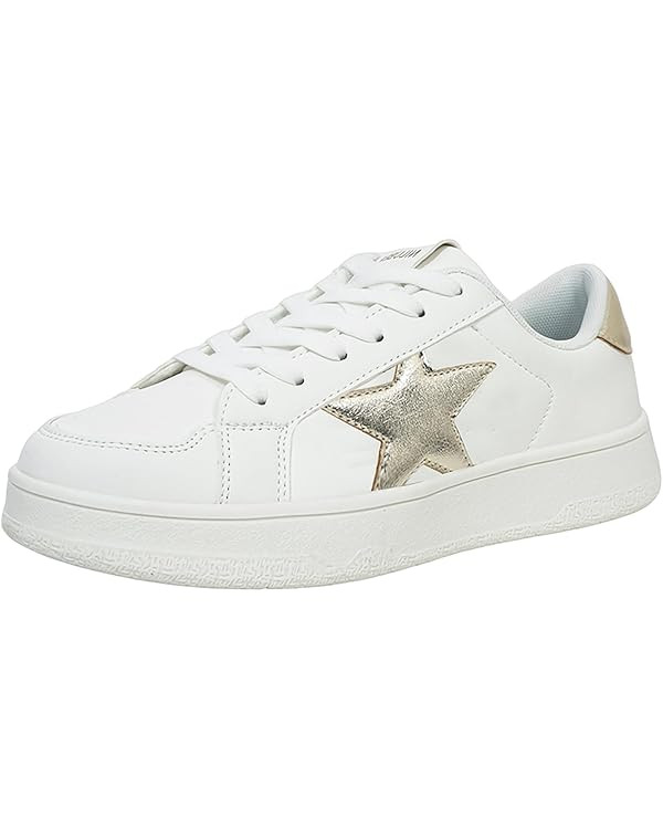 Women's Fashion Star Sneaker Low Top Comfortable Cushioned Walking Shoes Lace Up Glitter Platform... | Amazon (US)