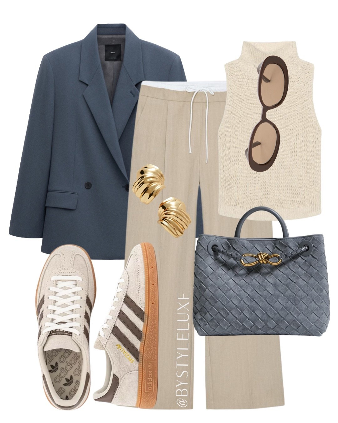 ADIDAS TRAINERS - These beige and brown stripe @adidas Spezials are still one of the bestselling colourways as they go with everything! Styled here with a indigo blue blazer and relaxed fit trousers for a chic everyday vibe 

#trainers #springoutfit #blazer 

#LTKsummer #LTKshoes #LTKspring