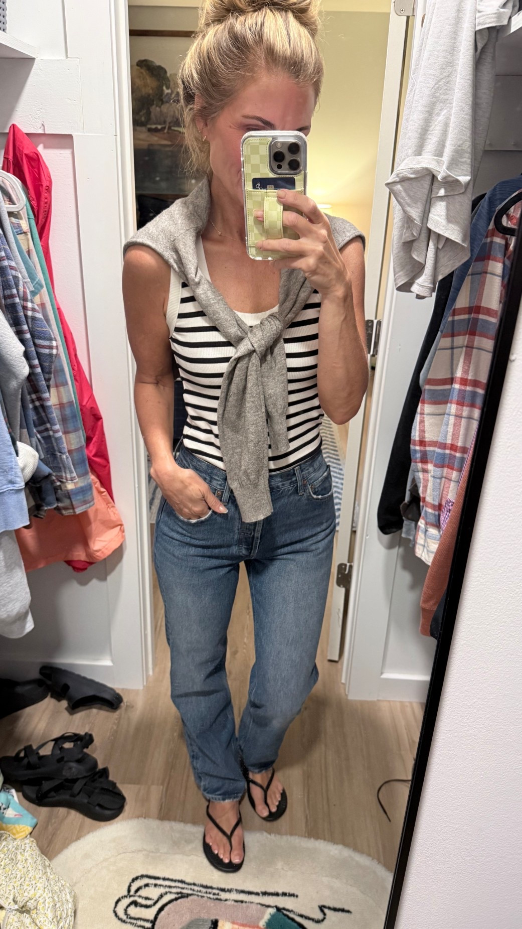 Still out at the lakehouse,Running to dinner and picking up supplies! I found these Agolde jeans on Poshmark! Perfect fit! 

#LTKdayinmylife #LTKootd #LTKgrwm