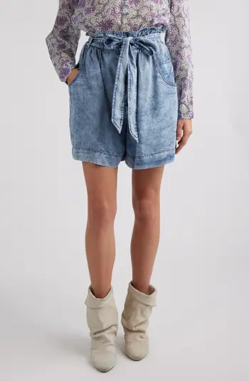 Isabel Marant Étoile Pierine Tie Waist Denim Shorts | Nordstrom | Nordstrom