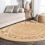 JONATHAN Y RNF101A-5R Dahlia Round Natural Jute Boho Circle Area Rug for Bedroom Kitchen Living Room | Amazon (US)