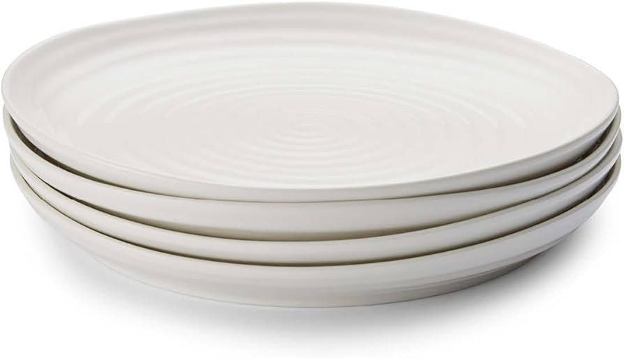 Portmeirion Sophie Conran White Coupe Dinner Plate Set of 4-10.5 Inch Porcelain Plates, Durable D... | Amazon (US)