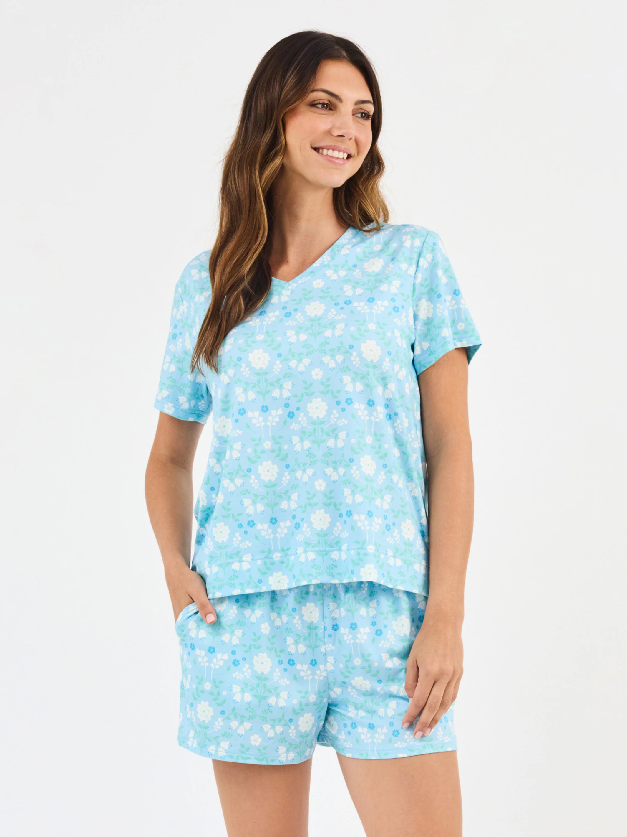 Women's Alli Shorts Set | Quiet Blossom Blue | Mary Square