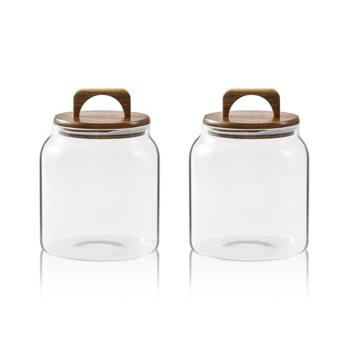 Sweejar Glass Jars for Laundry Room Organization, Half-Gallon Laundry Pods Container, Glass Food Storage Jars with Airtight Lid, 2 Pack, Hand Lid | Amazon (US)
