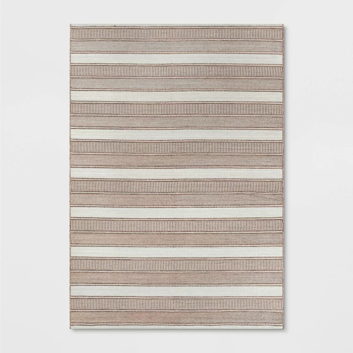 7' x 10' Woven Striped Outdoor Rug Khaki/Ivory - Threshold™ | Target